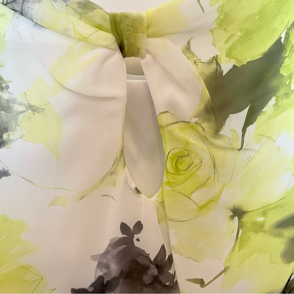 Quiz Yellow and Green Print Sleeveless Top Size 16 - Picture 3 of 5
